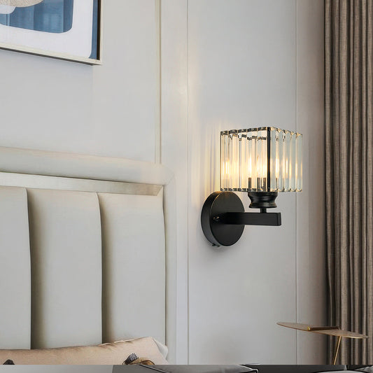 Crystal Wall Light | Modern Glass & Iron Sconce Fixture