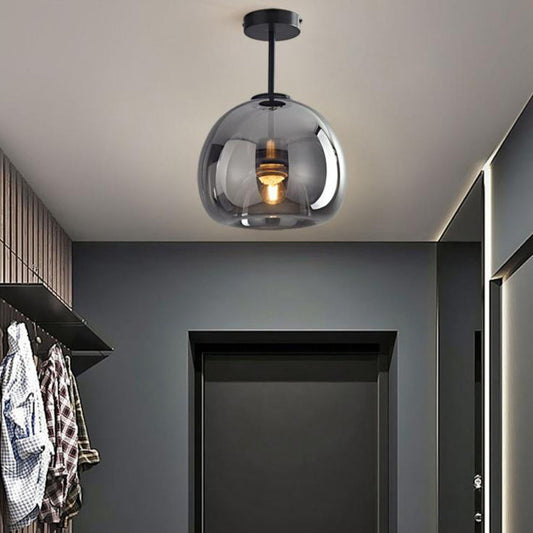 Glass Ceiling Light | Nordic Ball Globe Semi-Flush Mount Fixture