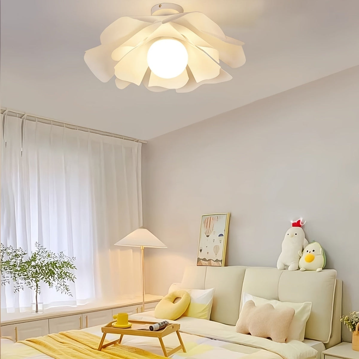 Ceiling Light | Rose Petal Modern Semi-Flush Flower Mount Design