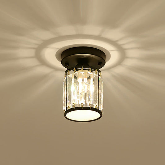 Crystal Ceiling Light | Modern Semi-Flush Mount Foyer Fixture