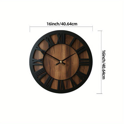Wall Clock | Vintage Wooden Roman Numeral Design | Home Decor Piece
