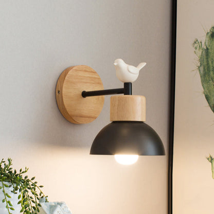LED Wall Sconce | Nordic Wooden Bird | Bedside Indoor Lamp Design