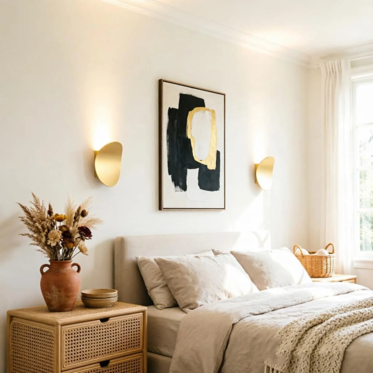 Modern Minimalist Arc LED Wall Sconce, Gold 5W Warm White 3000K