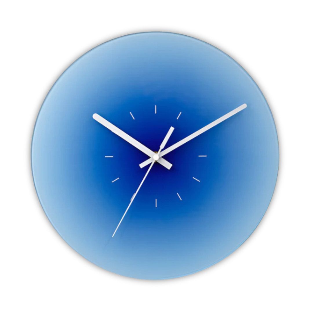 Glass Wall Clock | Modern Sunset Gradient Design | Decorative Timepiece