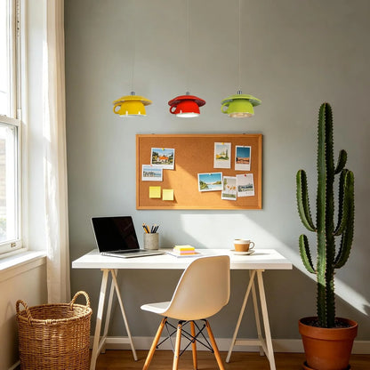 Ceramic Coffee Cup Pendant Light, 5.7" Nordic Hanging Ceiling Light for Kitchen Island, Bar & Hallwa
