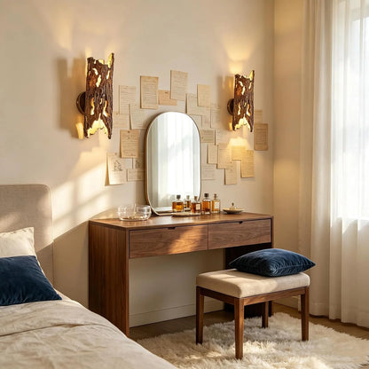 Wabi-Sabi Hollow Deadwood Resin Wall Lamp, 2-Light Wall Sconce