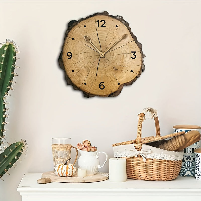 Wall Clock | Rustic Wood Slice Natural Log Design | Home Decor