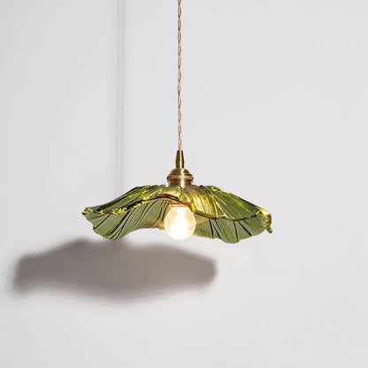 Flower Glass Pendant Lamp Retro Transparent Ceiling Light | Glass & Copper | E26 E27 LED Compatible | Warm Ambient Indoor Lighting