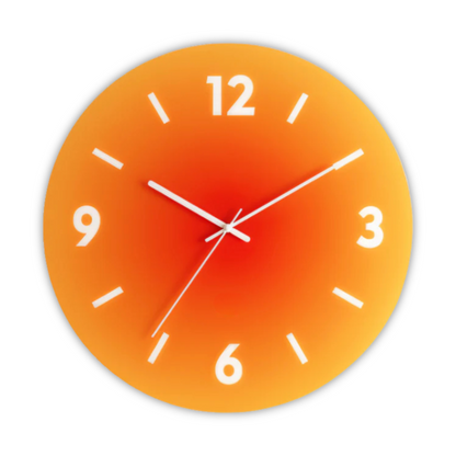 Glass Wall Clock | Modern Sunset Gradient Design | Decorative Timepiece