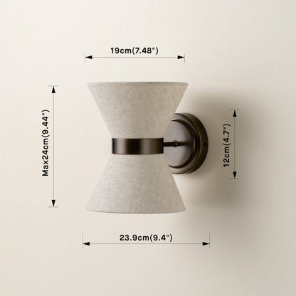 Wall Light | Bronze & Linen | Classic Modern Elegant Indoor Sconce