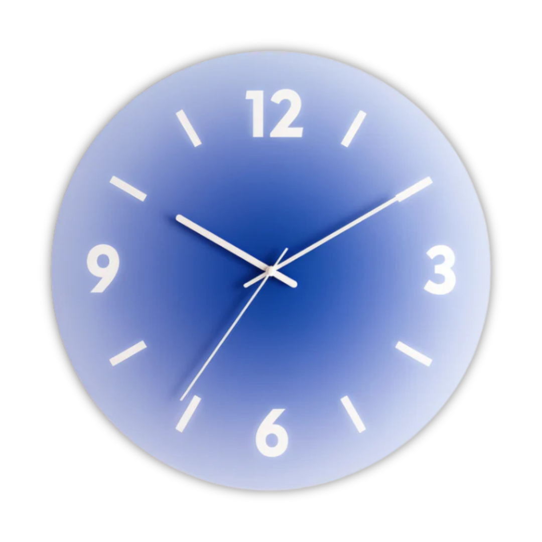 Glass Wall Clock | Modern Sunset Gradient Design | Decorative Timepiece