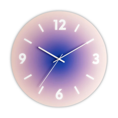 Glass Wall Clock | Modern Sunset Gradient Design | Decorative Timepiece