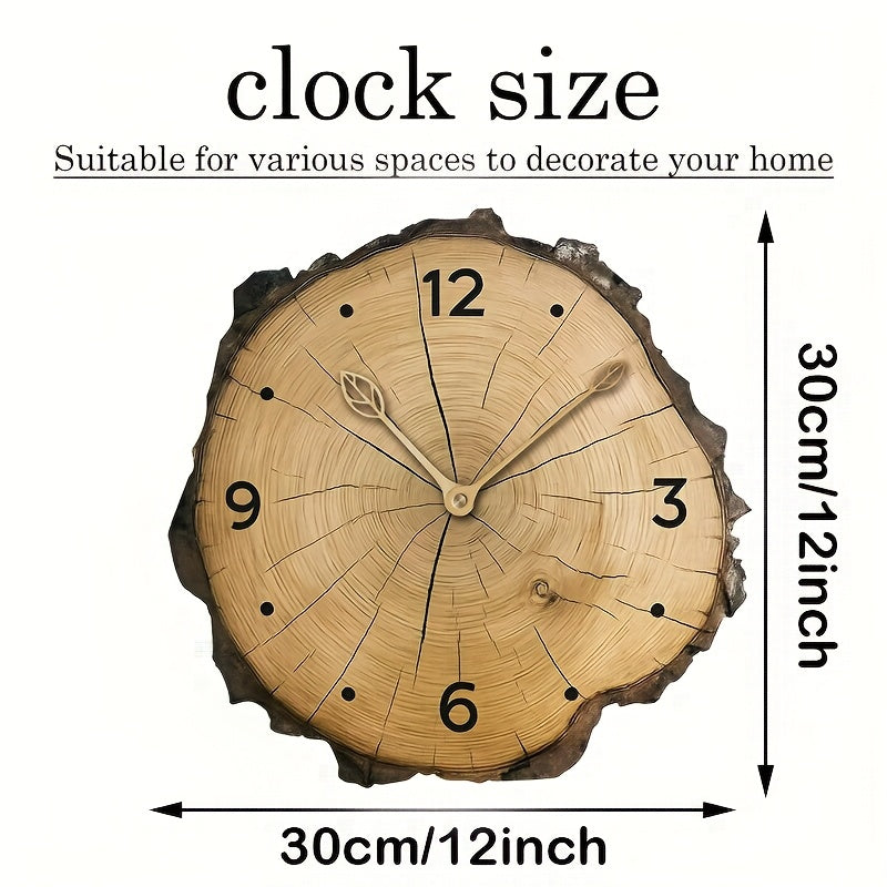 Wall Clock | Rustic Wood Slice Natural Log Design | Home Decor