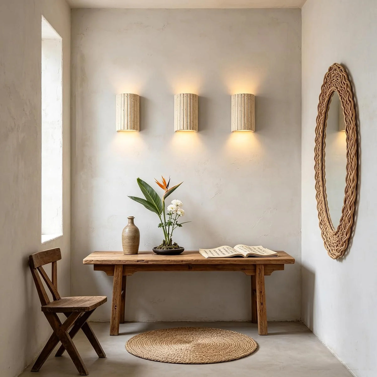 Up & down Natural Stone Wall Sconce, Modern Indoor Wall Light Fixture