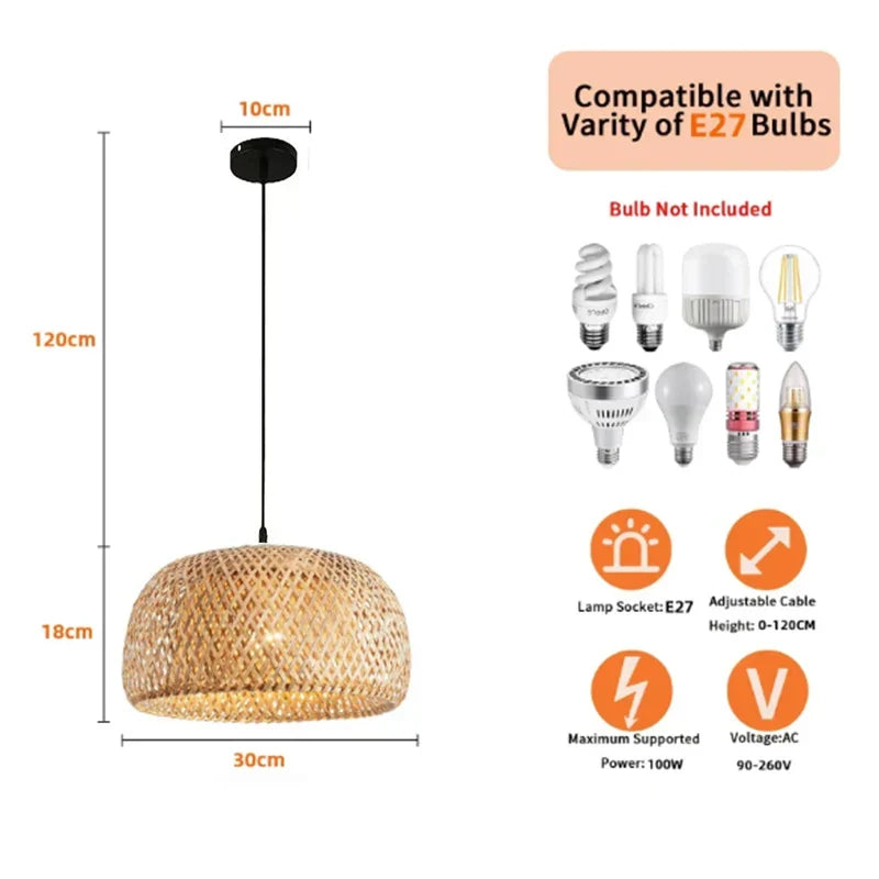 Wovella - Hand-Woven Dome Pendant Lampshade