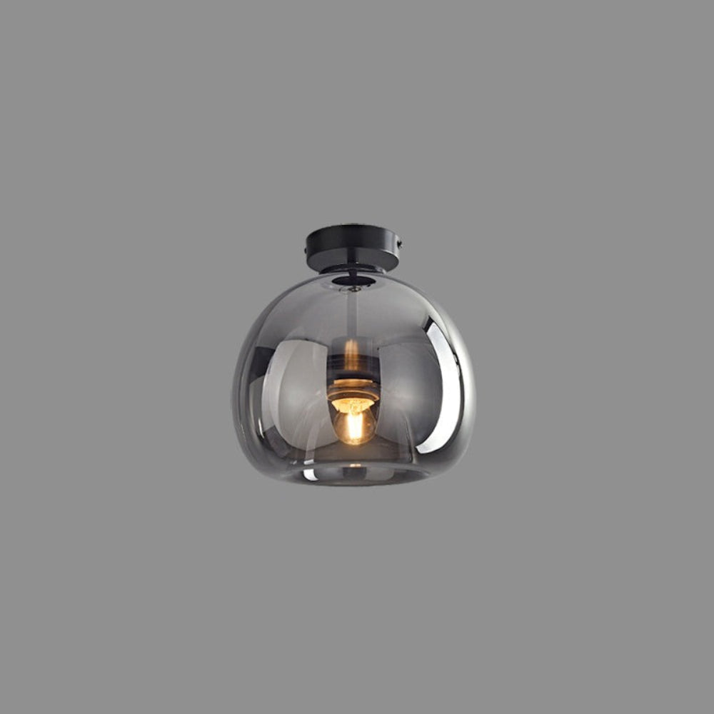 Bubble Glass Pendant Light | Vintage Retro Amber Ceiling Lamp