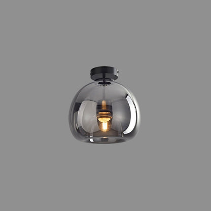 Bubble Glass Pendant Light | Vintage Retro Amber Ceiling Lamp