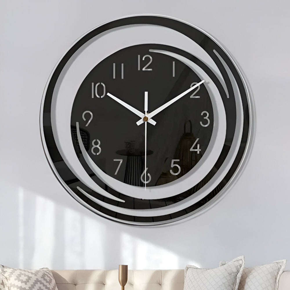 Wall Clock | Modern Black Acrylic Scandinavian Design - Sorana