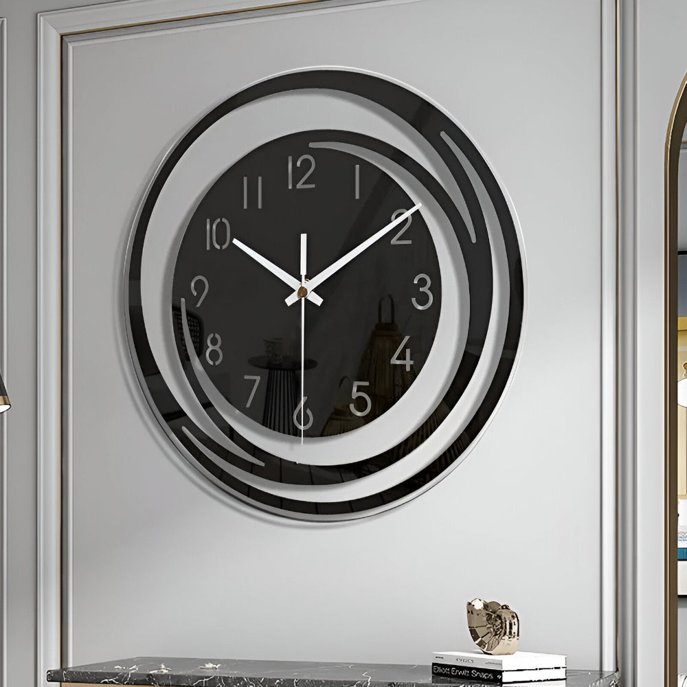 Wall Clock | Modern Black Acrylic Scandinavian Design - Sorana