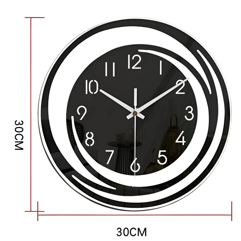 Wall Clock | Modern Black Acrylic Scandinavian Design - Sorana