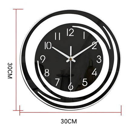 Wall Clock | Modern Black Acrylic Scandinavian Design - Sorana