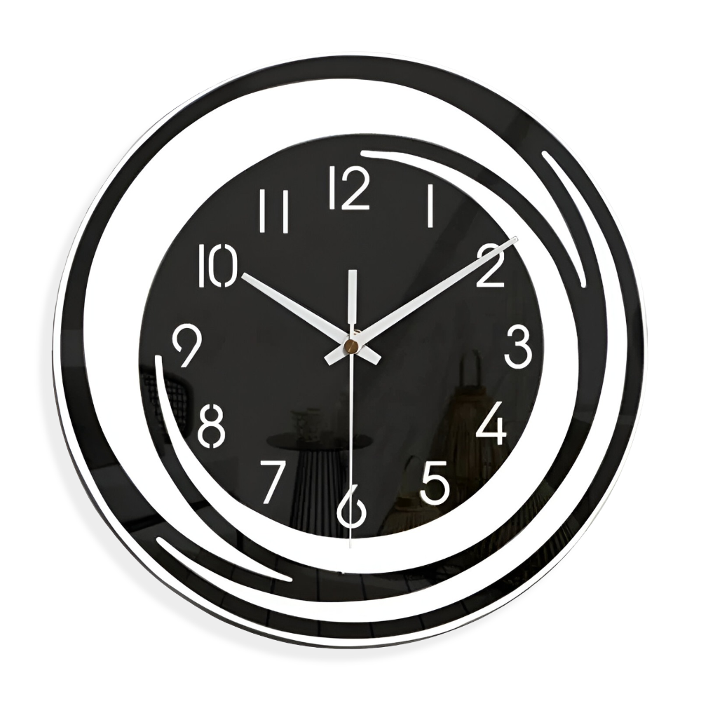 Wall Clock | Modern Black Acrylic Scandinavian Design - Sorana