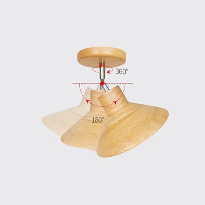 Ceiling Lamp | Natural Timber Cone Design Light Fixture - NordicWood