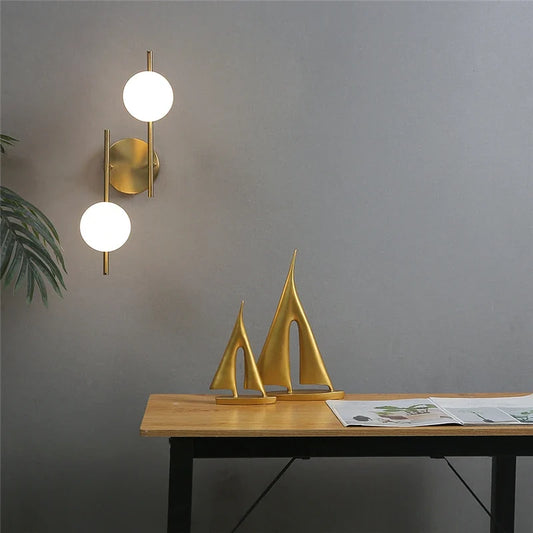 Wall Light | Dual Globe Modern Gold Sconce Design - Astra