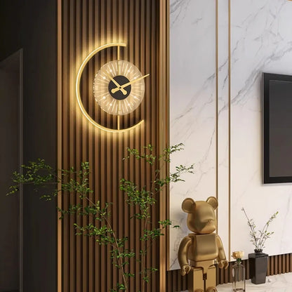 LED Wall Clock Lamp | Post-Modern Sconce Design for Home Decor - Lunaris