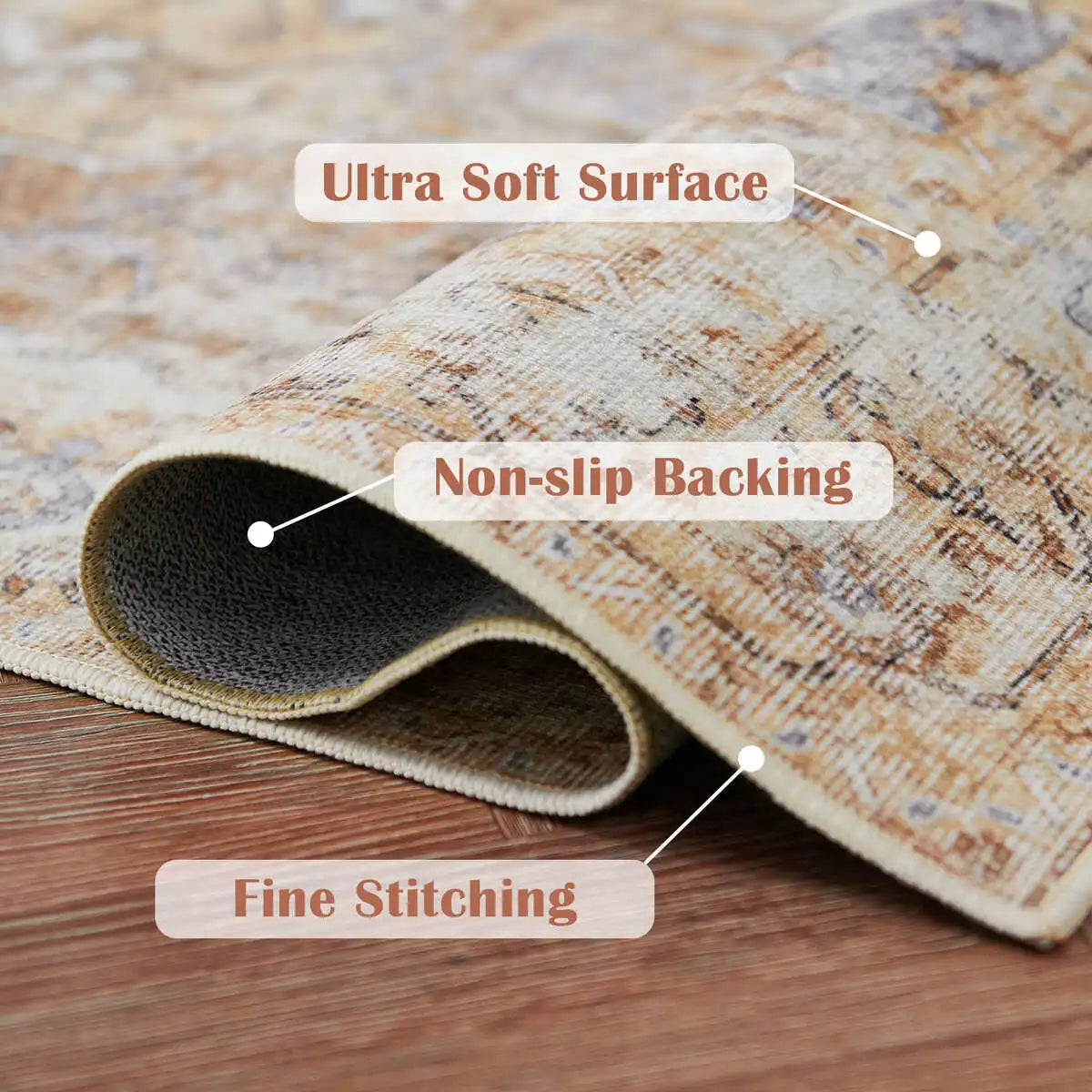 Medallion Rug | Heritage Foldable Non-Slip Oriental Style Carpet