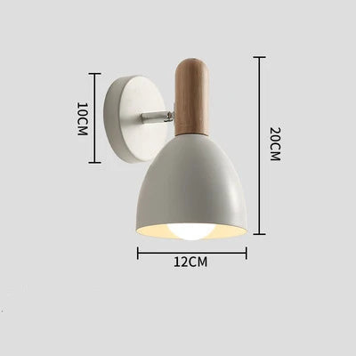 Wall Lamp | Nordic Wooden Adjustable | Bedside Indoor Sconce Light