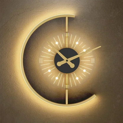 LED Wall Clock Lamp | Post-Modern Sconce Design for Home Decor - Lunaris