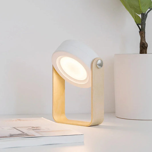 Portable Lantern | Wooden Handle Folding Rechargeable Table Lamp