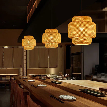 Bamboo Pendant Lamp | Natural Handwoven Rattan Light Fixture