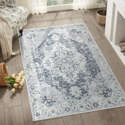 Medallion Rug | Heritage Foldable Non-Slip Oriental Style Carpet
