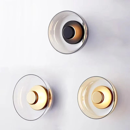 Glass LED Wall Sconce | Nordic Modern Round Decorative Light for Home
