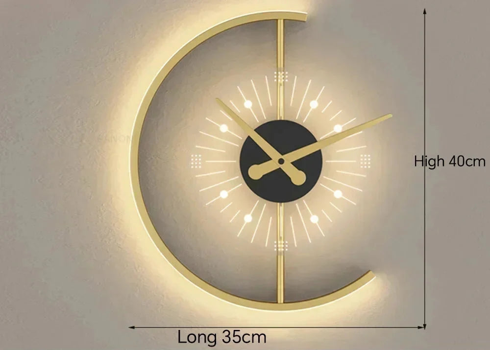 LED Wall Clock Lamp | Post-Modern Sconce Design for Home Decor - Lunaris