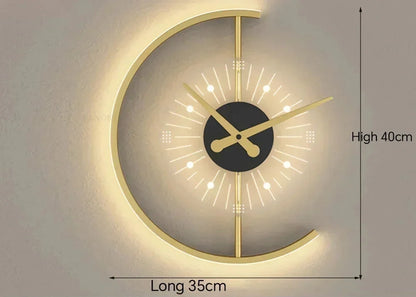 LED Wall Clock Lamp | Post-Modern Sconce Design for Home Decor - Lunaris