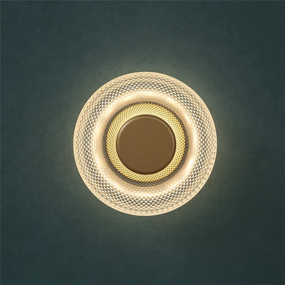 LED Wall Lamp | Modern Coloured Glass Textured Disc Sconce Light