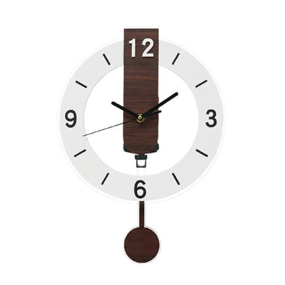 Wall Clock | Minimalist Pendulum Design | Modern Acrylic & Wood Decor