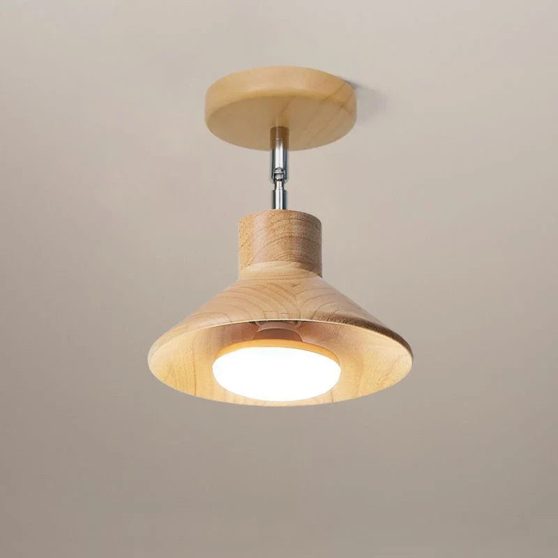 Ceiling Lamp | Natural Timber Cone Design Light Fixture - NordicWood