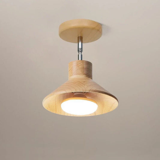 Ceiling Lamp | Natural Timber Cone Design Light Fixture - NordicWood