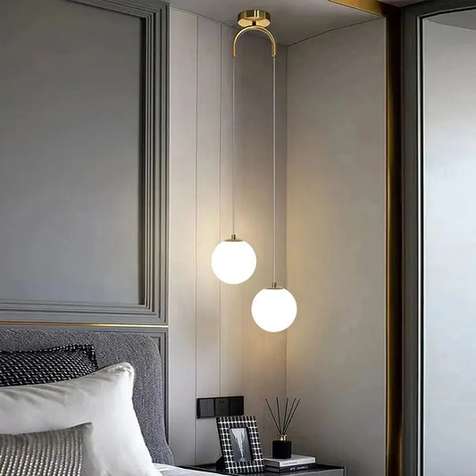 Glass Pendant Light | Nordic Modern Globe Hanging Lamp - Luna