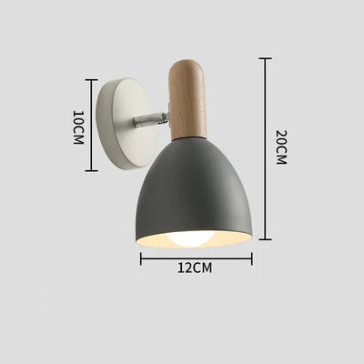 Wall Lamp | Nordic Wooden Adjustable | Bedside Indoor Sconce Light