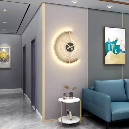 LED Wall Clock Lamp | Post-Modern Sconce Design for Home Decor - Lunaris