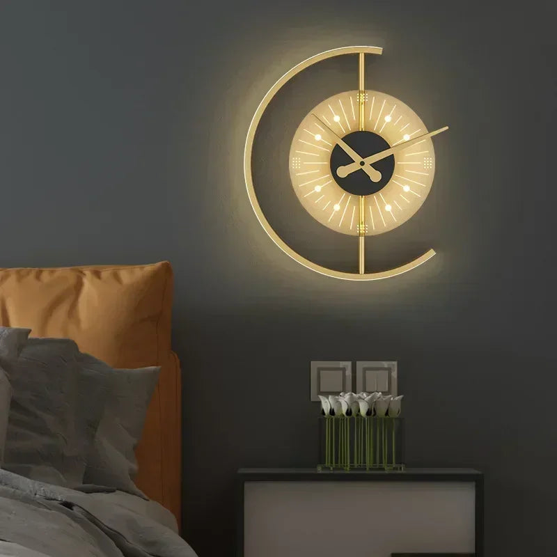 LED Wall Clock Lamp | Post-Modern Sconce Design for Home Decor - Lunaris