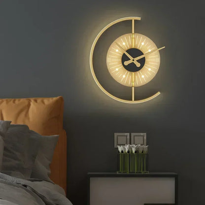 LED Wall Clock Lamp | Post-Modern Sconce Design for Home Decor - Lunaris