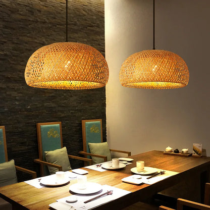 Bamboo Pendant Lamp | Natural Handwoven Rattan Light Fixture