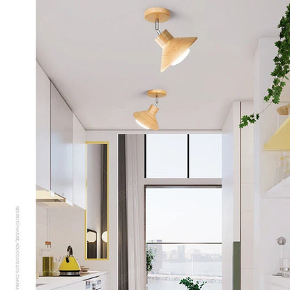 Ceiling Lamp | Natural Timber Cone Design Light Fixture - NordicWood