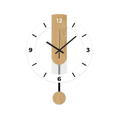 Wall Clock | Minimalist Pendulum Design | Modern Acrylic & Wood Decor